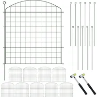 Relaxdays Teichzaun 10 Elemente  Dunkelgrün