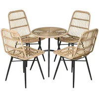 Outsunny Gartenmöbel-Set, Natur, Kunststoff, Gartenmöbel, Gartenmöbel-Sets