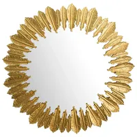 Wohnling Wandspiegel Gold, Glas, rund, 68x68x3 cm, waagrecht montierbar,