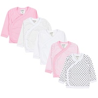 TupTam Baby Mädchen Langarm Wickelshirt Baumwolle 5er Set, Farbe: