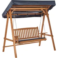 Beliani Hollywoodschaukel FIBBIALLA Fichtenholz Braun