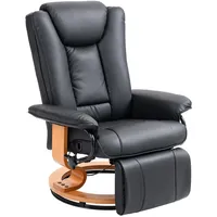 Homcom Relaxsessel Schwarz Leder, 88x103x78 cm, Wohnzimmer, Sessel, Relaxliegen