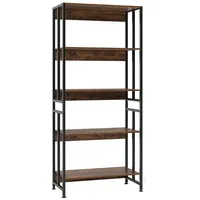 Costway Bücherregal, 5 Ebenen, Standregal mit kippbaren Böden, Industrieregal