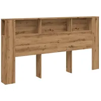 VidaXL Bett-Kopfteil mit Ablagen Artisan-Eiche 200x18,5x102,5 cm