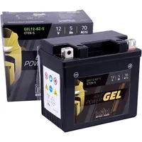 Intact GEL12-6ZS Bike-Power GEL 5Ah Motorradbatterie (DIN 50616) YTZ6-S,