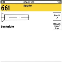 Industrial Quality Supplies DIN 661 Senkniete Kupfer 3 x