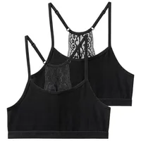 Buffalo Bustier (Packung, 2-tlg) Ringerücken aus schöner Spitze schwarz