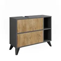 Vicco Waschbeckenunterschrank Leano Anthrazit/Bergeiche 80 x 62 cm mit