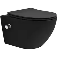 Luxebath Wand-WC mit WC-Sitz Schwarz matt Nano