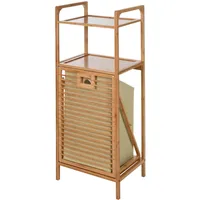 Wellhome Well Home Badregal aus Bambus mit 2 Ablagen