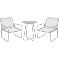 Outsunny 3tlg. Bistro-Set, Balkonmöbel-Set inkl. 1 Tisch, 2 Stühlen,