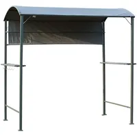 Outsunny Grillpavillon Grau, Metall, 138x216x218 cm, Loungemöbel, Sonneninseln
