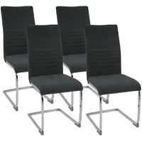 Albatros Freischwinger Stühle 4er Set Grau - Esszimmerstuhl Schwingstuhl