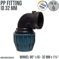 Jason PP-Klemmverbinder 90° Winkel 32 mm x 1 1/4