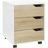 HJH Office Rollcontainer Organiser I eiche hell / weiß