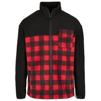 URBAN CLASSICS Patterned Polar Fleece Track Jacke - Black