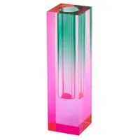 Giftcompany Sari, Kristallglas, Vase H14cm, pink/grün, gs, 4x14x4cm