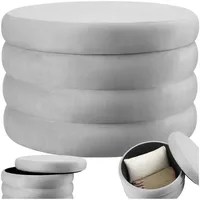 Tectake tectake® Sitzhocker mit Stauraum, rund, gepolstert, weicher, pflegeleichter