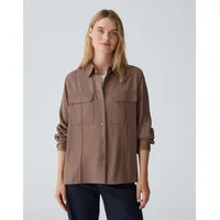 Opus Damen Langarmbluse | Hemdbluse FLARA Loose aus schimmernder