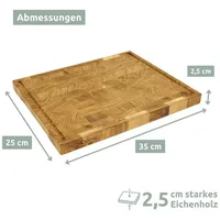Holz4home Schneidebrett Stirnholz aus Eiche M