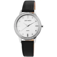 Just Watch Damen-Uhr Obermaterial Echt Leder Strass JW192 Analog