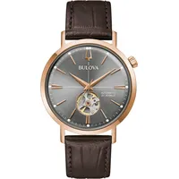 BULOVA Automatik 97A171 Herren Automatikuhr - Braun/Grau