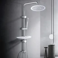 Görbach Regendusche Duschset Duschsystem mit Ablage Chrom ohne Duscharmatur
