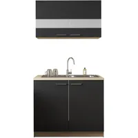Respekta Küchenmöbel-Set 1 Merle 100 cm Schwarz