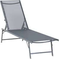 Casma Sonnenliege 192 x 86 x 8 cm Grau