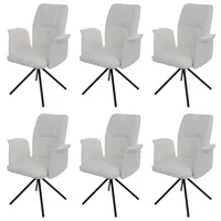 Mendler 6er-Set Esszimmerstuhl HWC-N99, drehbar Armlehne Auto-Return, Stoff/Textil Chenille