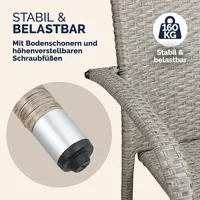 CASARIA Polyrattan Stapelstuhl Comfort 8er-Set Creme
