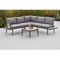Merxx Korfu Eck-Set Eckbank mit seitlicher Ablage Gartentisch