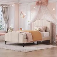 XDOVET Kinderbett 90 x 200 cm Holz beige
