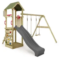 FATMOOSE Spielturm KiwiKey mit Schaukel & Rutsche mit Sandkasten,