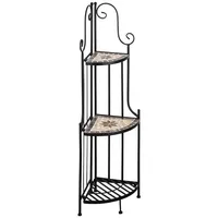 Mosaik-meister Kleines Eckregal stehend 115cm Pflanzenständer Outdoor Pflanzenregal Balkon