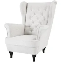 Beautysofa Ohrensessel FALCO Chesterfield Textil 82 x 102 x