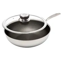 Hensslers Wok HENSSLERS "HENSSLERS Edelstahl Wok inkl. Glasdeckel, Ø