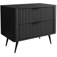 Lookway Nachttisch, Schwarz, Holzwerkstoff, 63x55x38 cm, Schlafzimmer, Nachttische