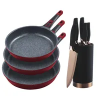 King Pfannen-Set »Moonscape 3er«, inkl. Messer-Set, Aluminiumguss (Set, 9-tlg.,