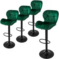 ML-Design Barhocker 4er Set, aus Samt, Grün, Gepolsterter Barstuhl