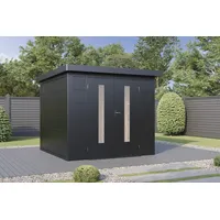 Wolff Finnhaus Premium Metall Gartenhaus Eirik 2424 Anthrazit