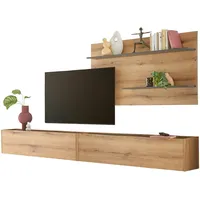 Furn.design Wohnwand "Center" in Evoke Eiche und grau Wohnzimmer