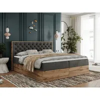 MKS Meble Boxspringbett, Deko, Doppelbett, Polsterbett mit Bettkästen und