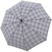 Doppler Regenschirm Steel Burgund Automatic Karo Grey