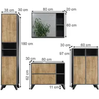 Vicco Leano 4-tlg. Anthrazit/Bergeiche