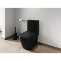 Vente-unique Stand-WC aus Keramik - Schwarz matt - NAGILAM