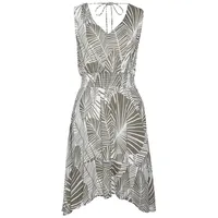 S.Oliver Strandkleid Damen khaki-creme bedruckt Gr.38