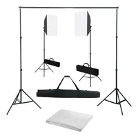 VidaXL Fotostudio Set mit Softbox-Leuchten Hintergrund Hintergrundsystem Fotografie Dauerlicht