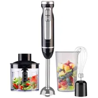 Rosenstein & Söhne 4in1-Stabmixer, Edelstahl, stufenlos, Turbo, 16.000 U/Min.,