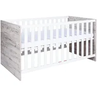 Arthur Berndt Babybett, Weiß, Eiche, Holz, Echtholz, 70x140 cm,